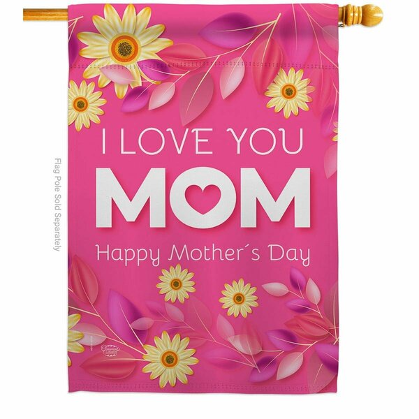 Cuadrilatero Happy Mothers Day Family Mother 28 x 40 in. Double-Sided Vertical House Flags for  Banner Garden CU3916574